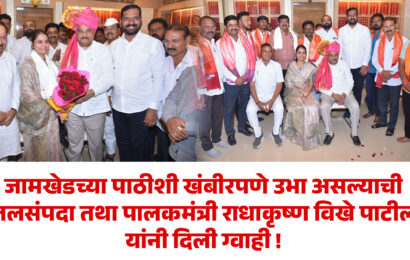 जामखेडच्या पाठीशी खंबीरपणे उभा असल्याची जलसंपदा तथा पालकमंत्री राधाकृष्ण विखे पाटील यांनी दिली ग्वाही !