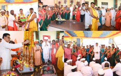 माजी मंत्री लोकनेते बाळासाहेब थोरात यांच्या हस्ते सायंखिंडी मंदिराचे कलशारोहण